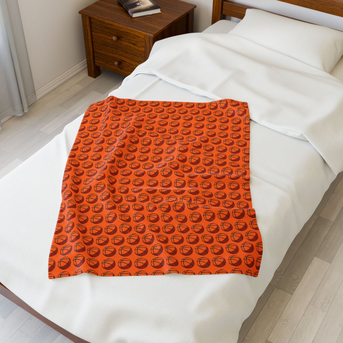 Velveteen Plush Blanket (Basketball)