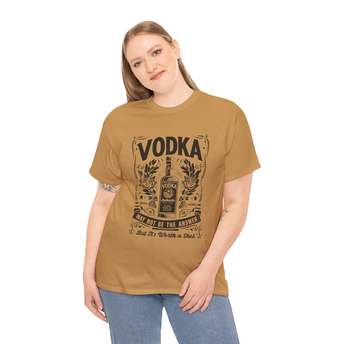 Unisex Heavy Cotton Tee (Vodka - Worth a Shot)