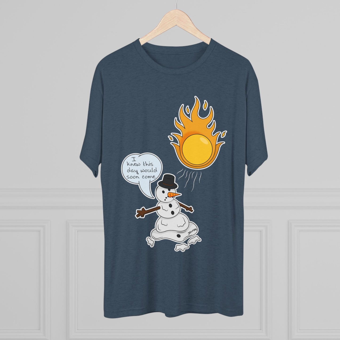 Unisex Tri-Blend Crew Tee (Melting Snowman)