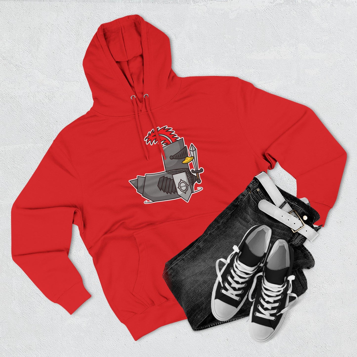 Three-Panel Fleece Hoodie (Knight Duck)