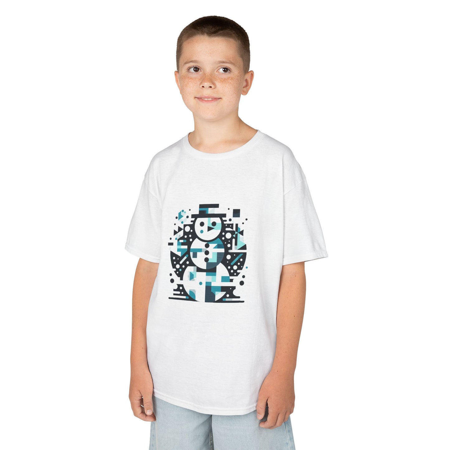 Kids Heavy Cotton T-Shirt (Abstract Snowman)