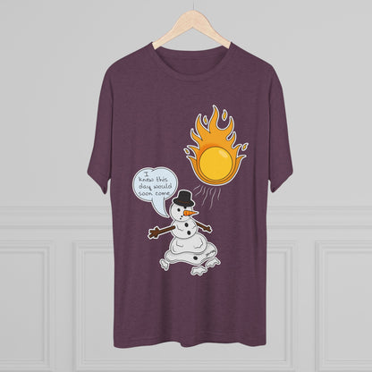 Unisex Tri-Blend Crew Tee (Melting Snowman)