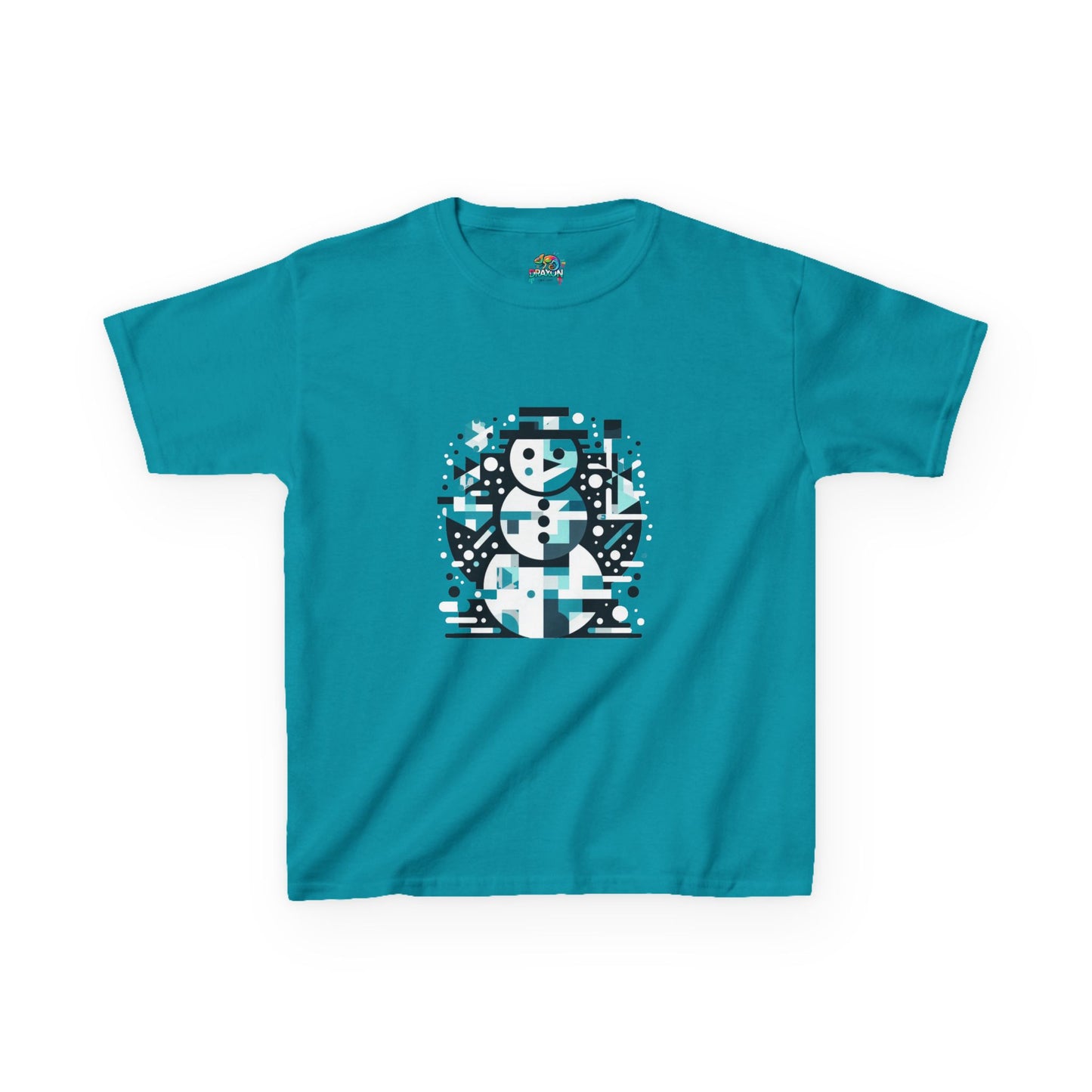 Kids Heavy Cotton T-Shirt (Abstract Snowman)