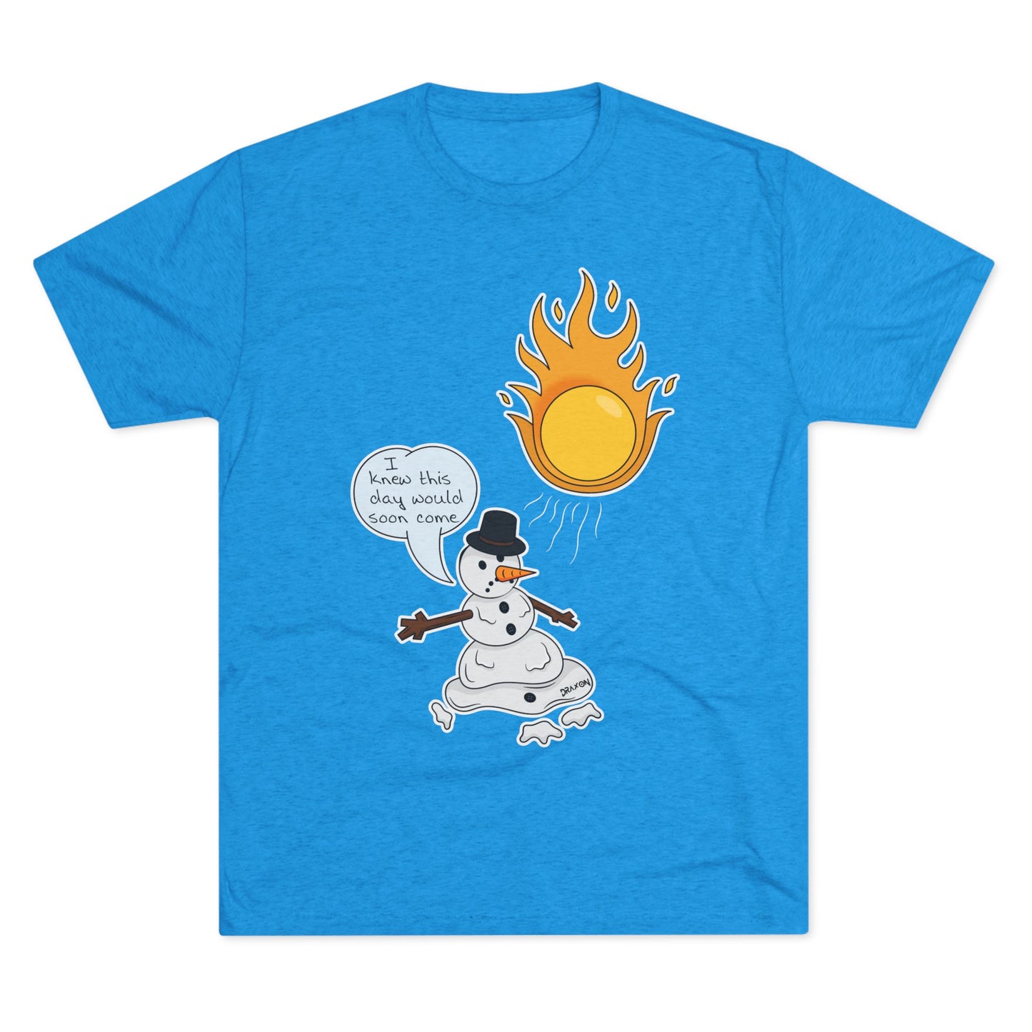 Unisex Tri-Blend Crew Tee (Melting Snowman)