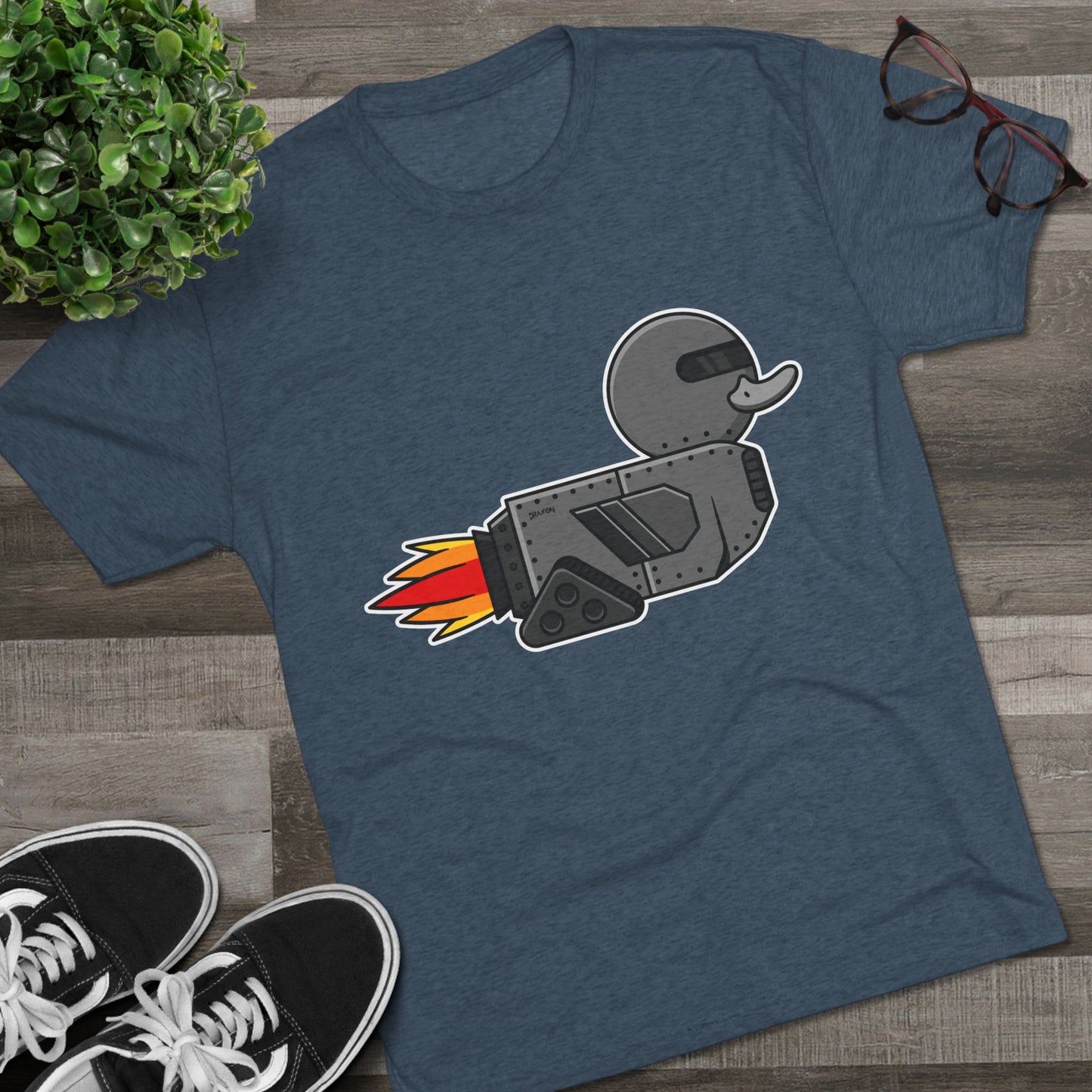 Unisex Tri-Blend Crew Tee (Robot Duck)