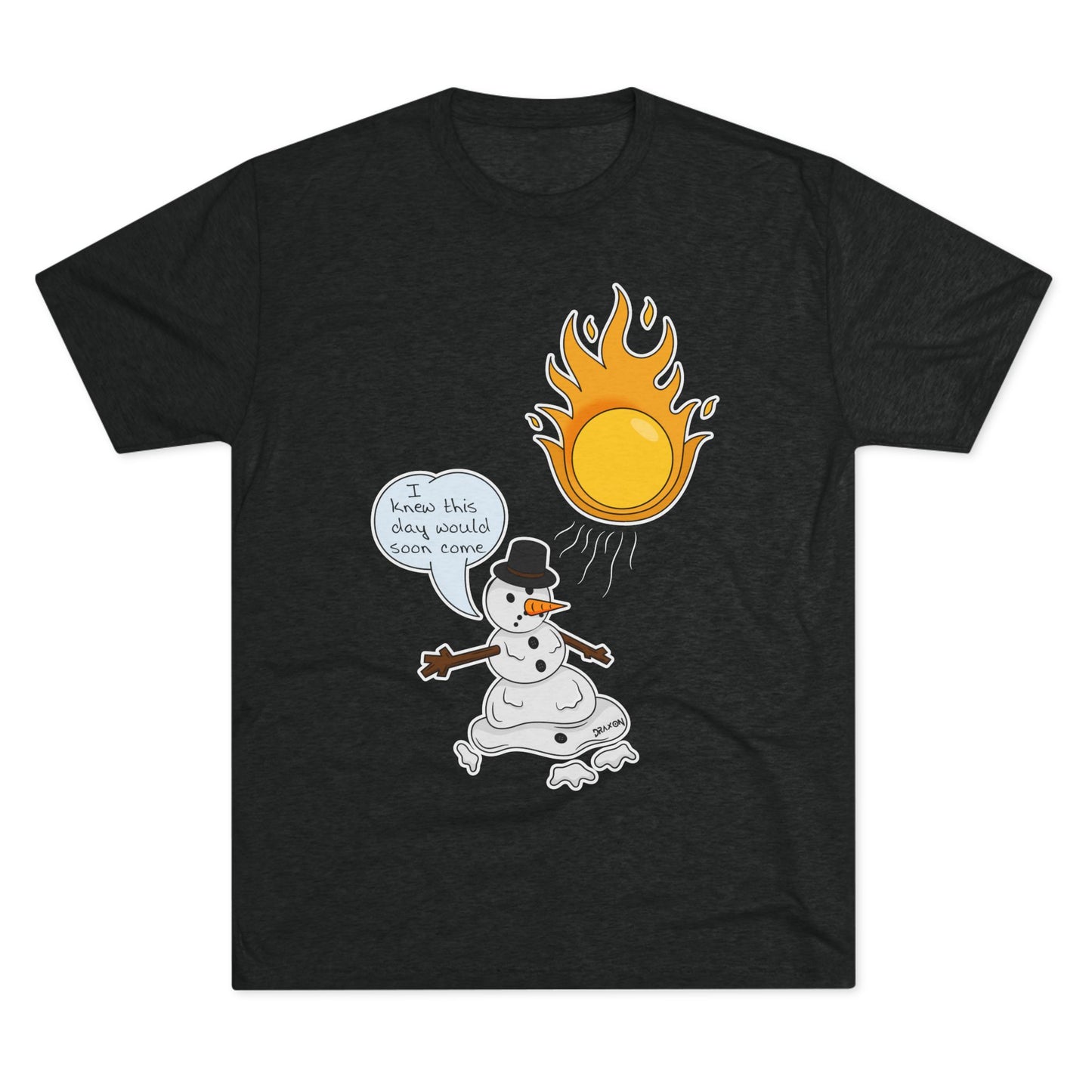 Unisex Tri-Blend Crew Tee (Melting Snowman)