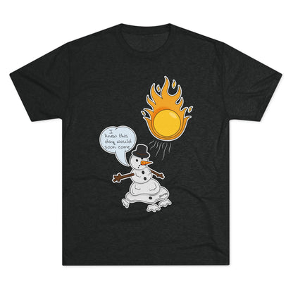 Unisex Tri-Blend Crew Tee (Melting Snowman)