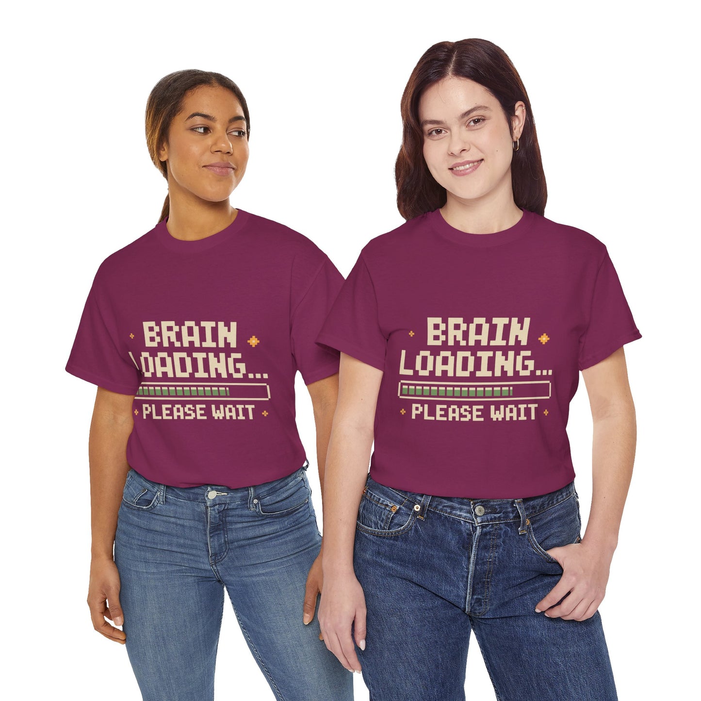 Unisex Heavy Cotton Tee (Brain Loading...Please Wait)