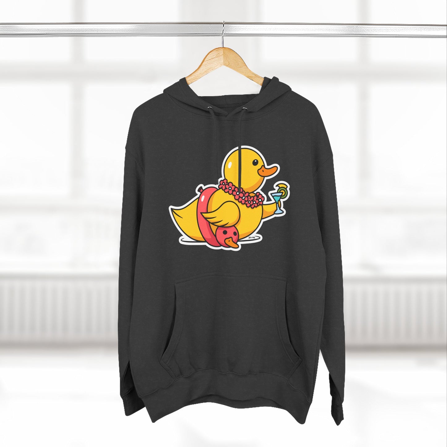 Three-Panel Fleece Hoodie (Tropical Duck)