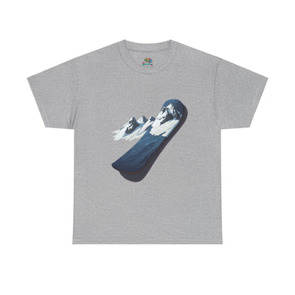 Unisex Heavy Cotton Tee (Mountain Snowboard)