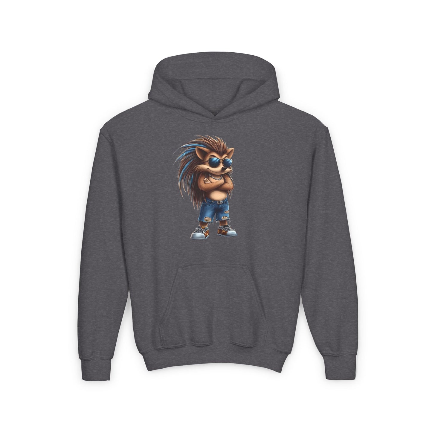 Youth Heavy Blend Hooded Sweatshirt (Cool Hedgehog)