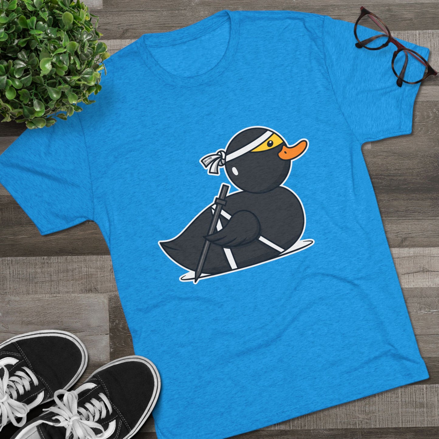 Unisex Tri-Blend Crew Tee (Ninja Duck)