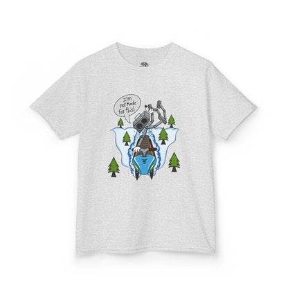 Kids Heavy Cotton T-Shirt (I'm not made for this - Snowmobiler)