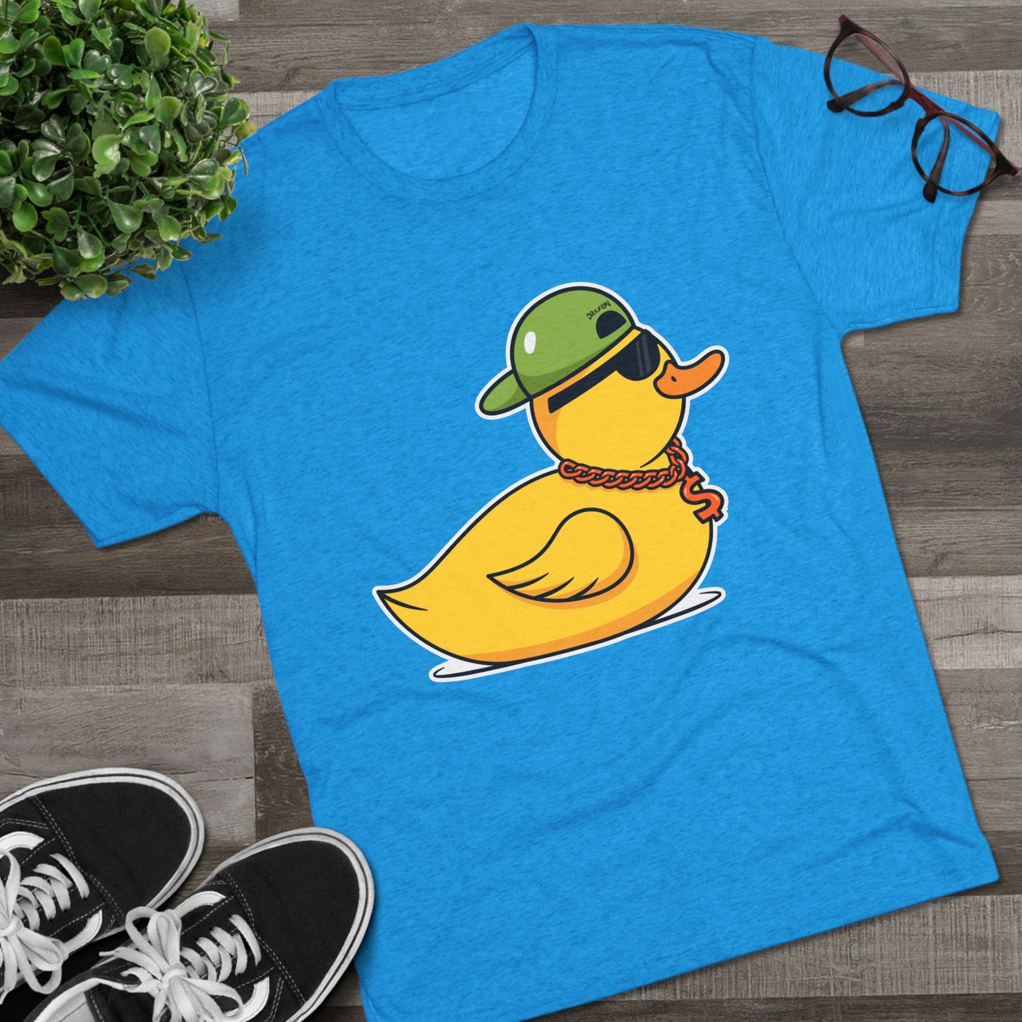 Unisex Tri-Blend Crew Tee (Ninja Duck)