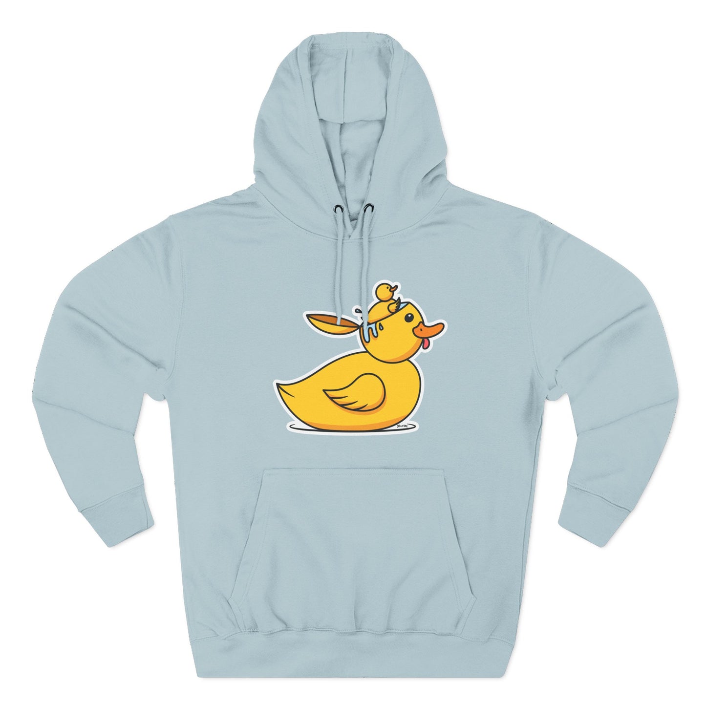 Three-Panel Fleece Hoodie (Duck Bird Brain)