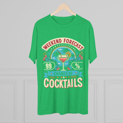 Unisex Tri-Blend Crew Tee (99% Chance of Cocktails)