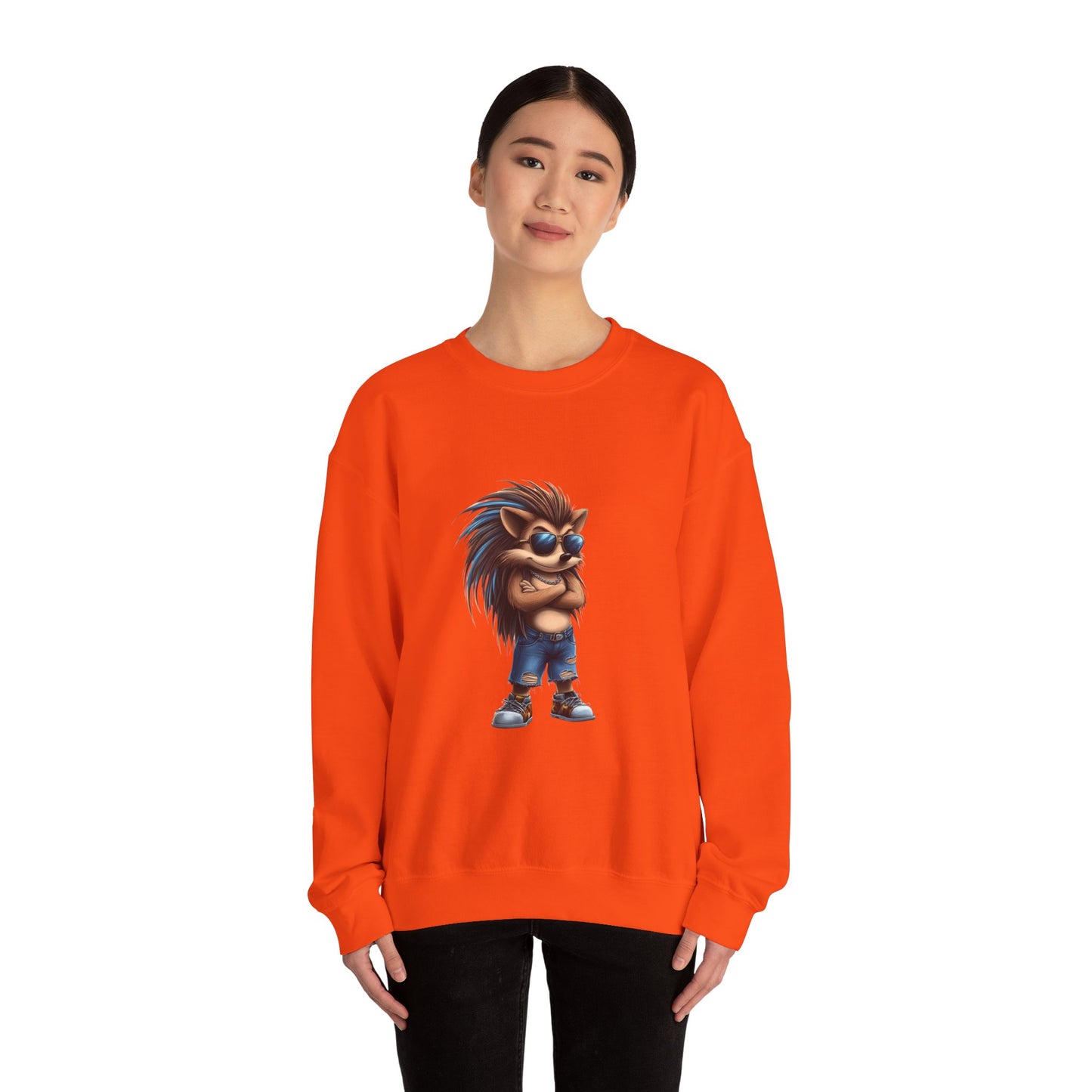 Unisex Heavy Blend™ Crewneck Sweatshirt (Cool Hedgehog)