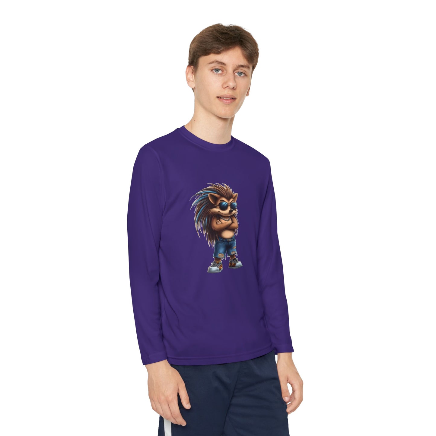 Youth Long Sleeve Competitor Tee (Cool Hedgehog)