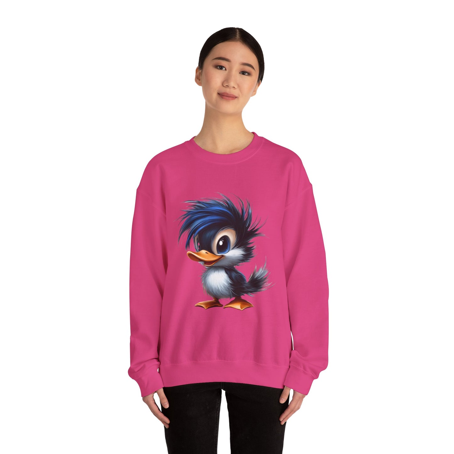 Unisex Heavy Blend™ Crewneck Sweatshirt (Blue Hair Duck)