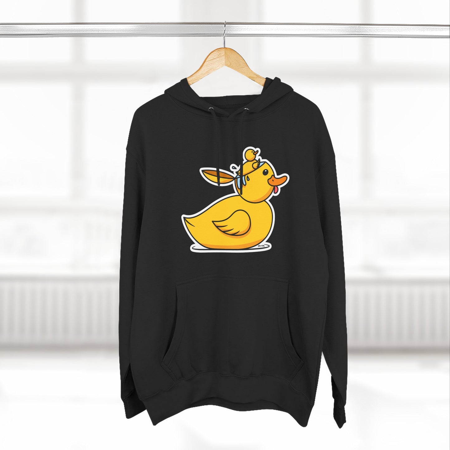 Three-Panel Fleece Hoodie (Duck Bird Brain)