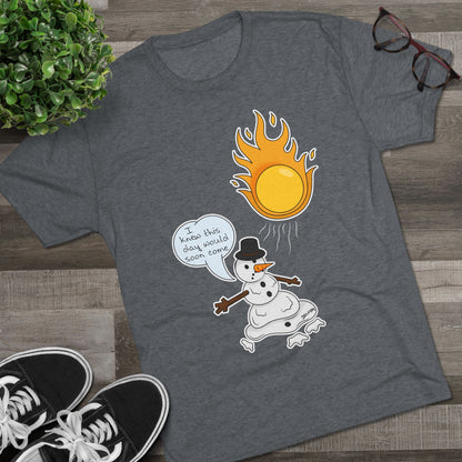 Unisex Tri-Blend Crew Tee (Melting Snowman)