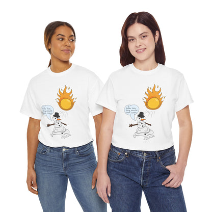 Unisex Heavy Cotton Tee (Melting Snowman)