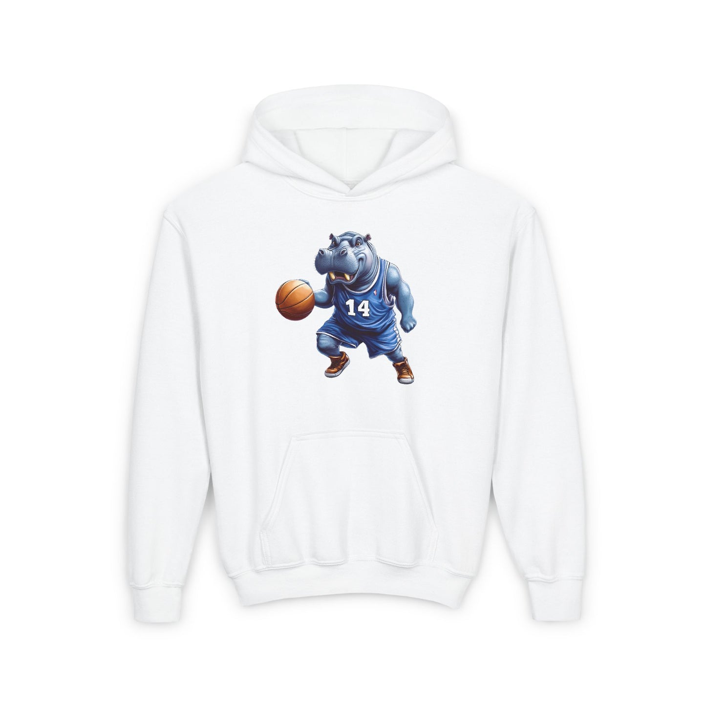 Youth Heavy Blend Hooded Sweatshirt (Hippo Baller)