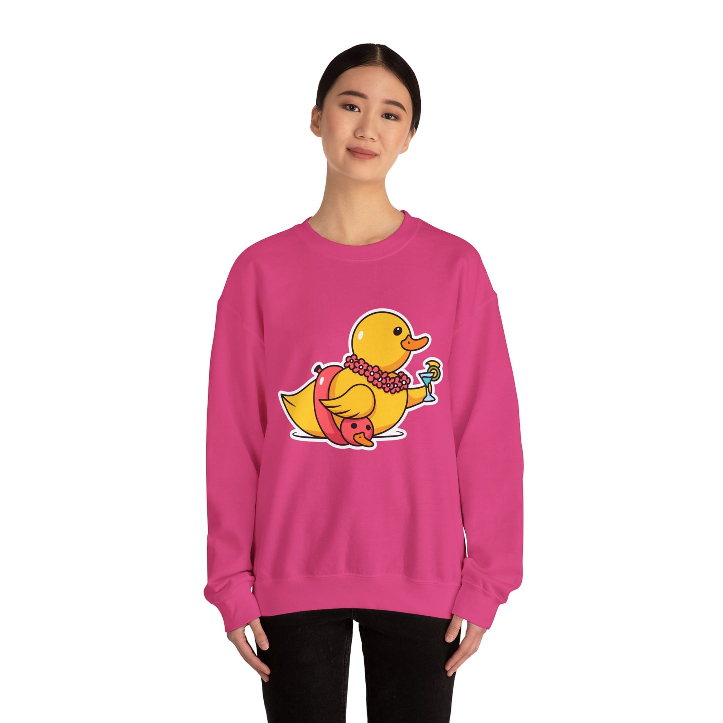 Unisex Heavy Blend™ Crewneck Sweatshirt (Tropical Duck)