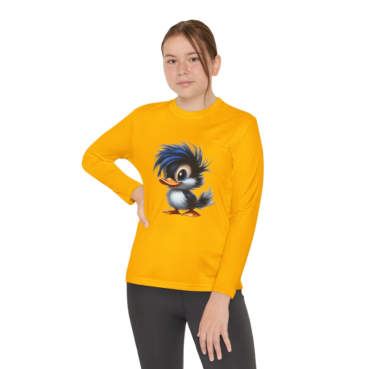 Youth Long Sleeve Competitor Tee (Blue Hair Duck)