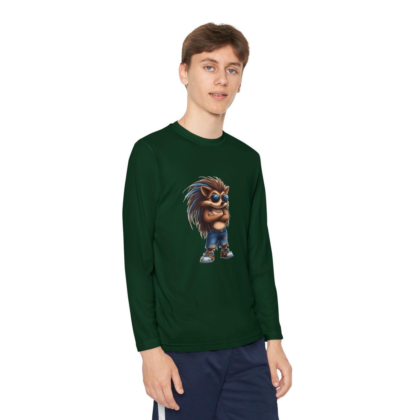 Youth Long Sleeve Competitor Tee (Cool Hedgehog)