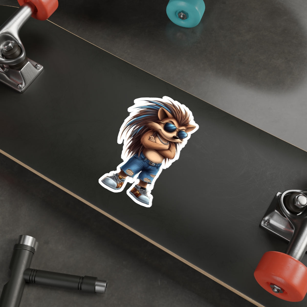 Die-Cut Stickers | Vibrant Art for Personalization (Cool Hedgehog)