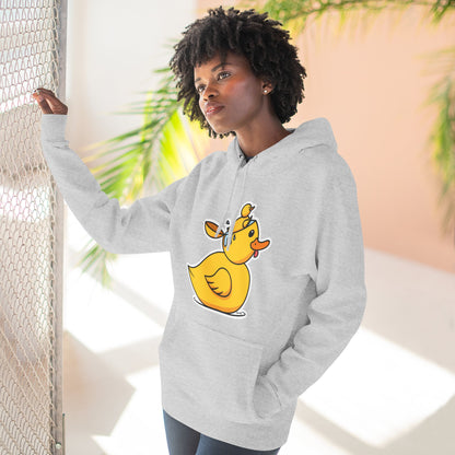 Three-Panel Fleece Hoodie (Duck Bird Brain)