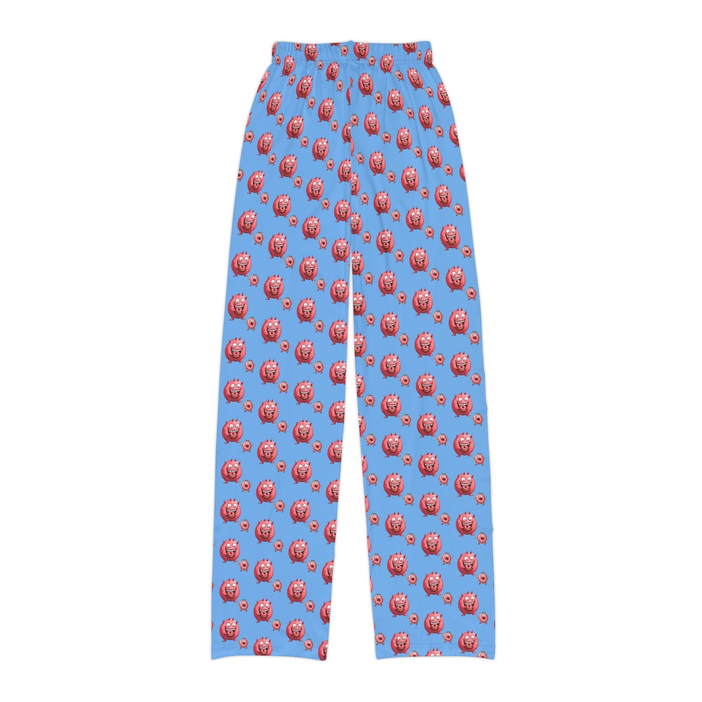 Kids Lounge Pants -AOP Light Blue (Donut Monster eating Donut)