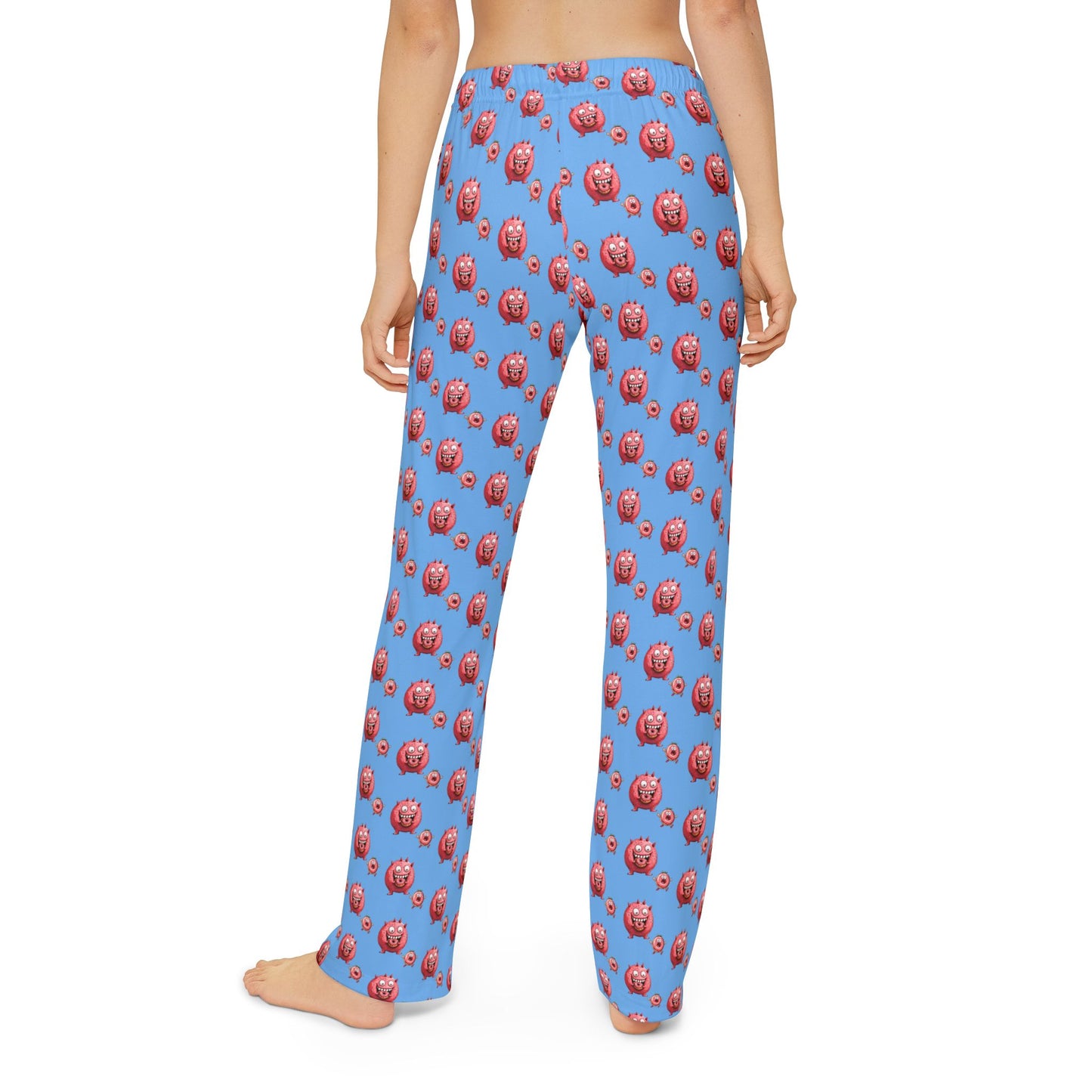 Kids Lounge Pants -AOP Light Blue (Donut Monster eating Donut)