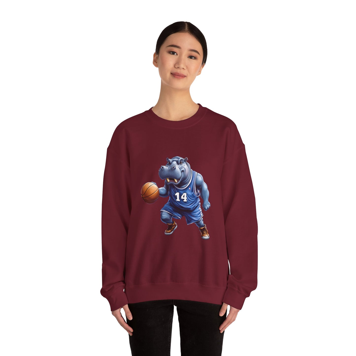 Unisex Heavy Blend™ Crewneck Sweatshirt (Hippo Baller)