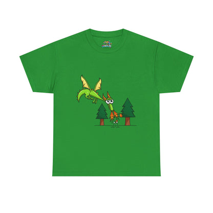 Unisex Heavy Cotton Tee (Flaming Dragon)