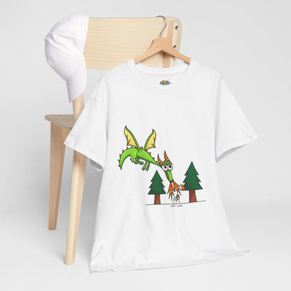 Unisex Heavy Cotton Tee (Flaming Dragon)