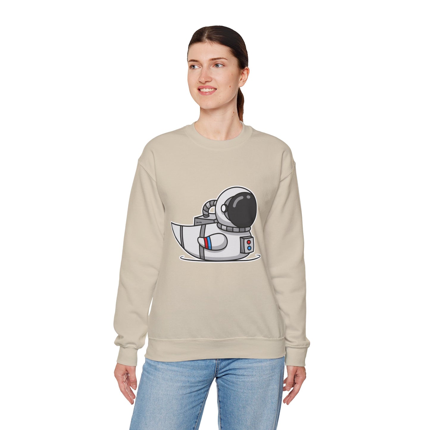 Unisex Heavy Blend™ Crewneck Sweatshirt (Astronaut Duck)