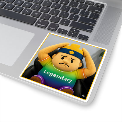 Legendary Plush Character Sticker — Square Vinyl Laptop Decal (CLASH)