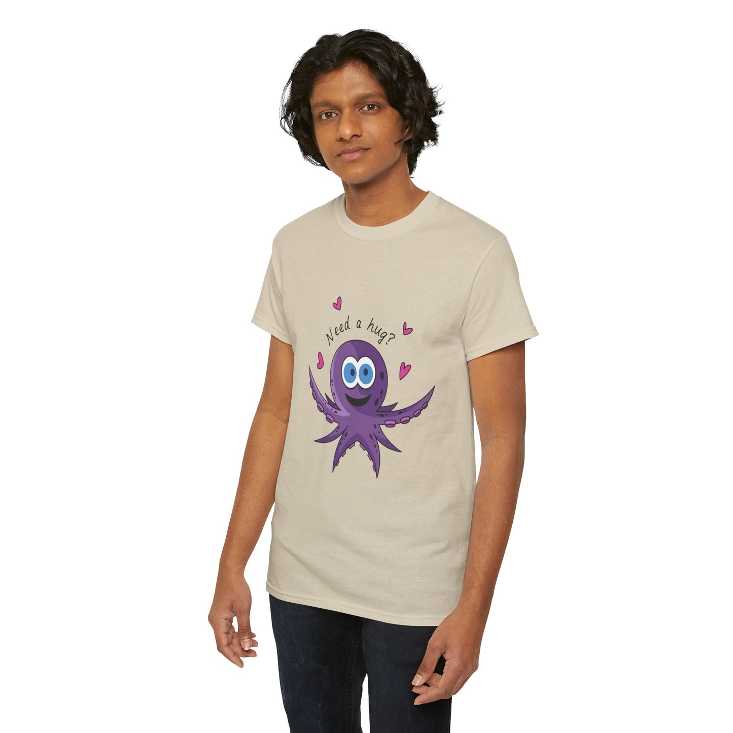 Unisex Heavy Cotton Tee (Octopus Hug)