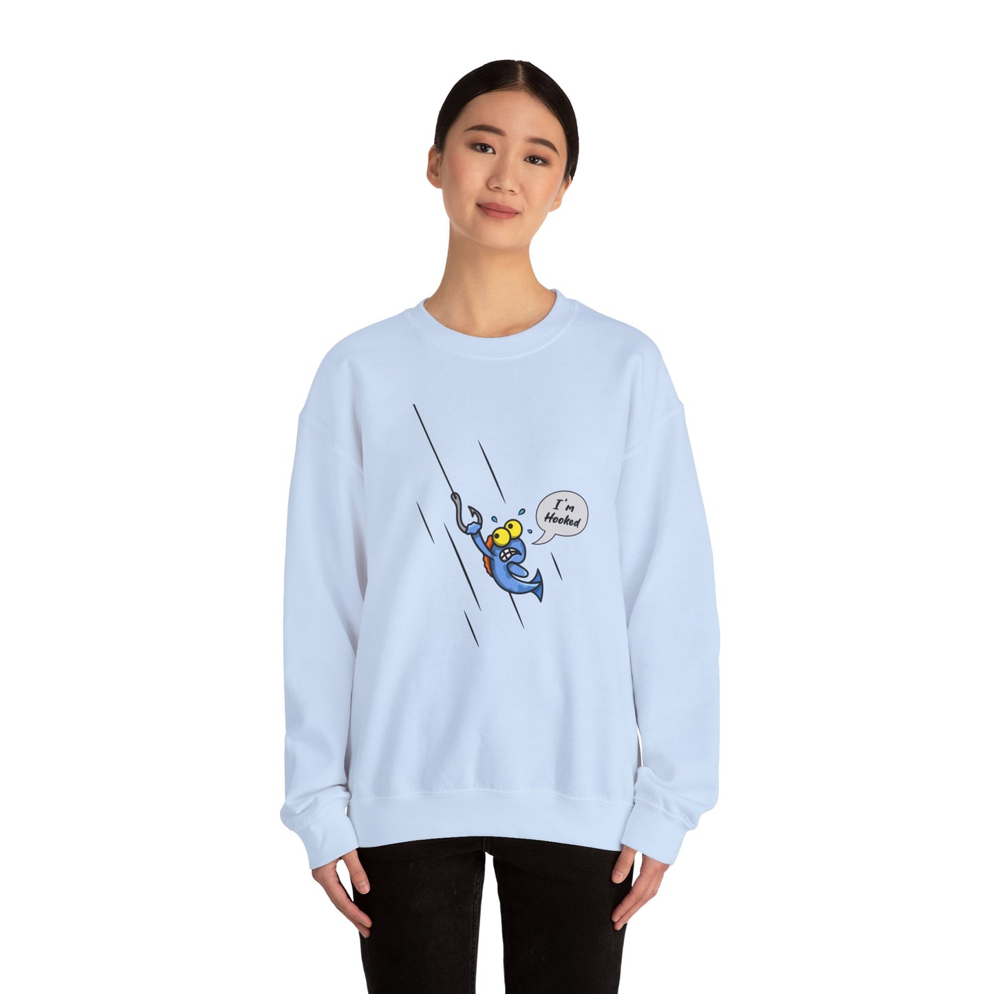Unisex Heavy Blend™ Crewneck Sweatshirt (Fishing Hooked)
