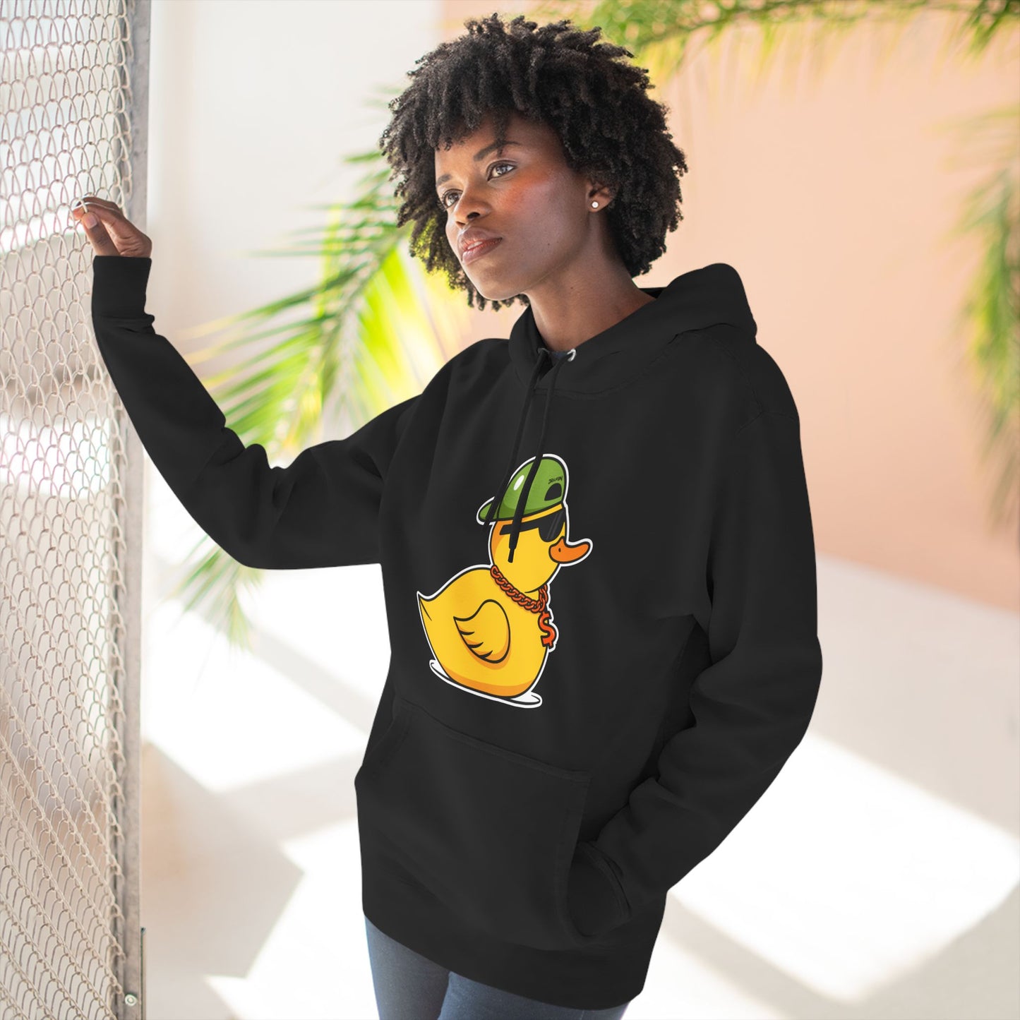 Three-Panel Fleece Hoodie (Gangster Duck)