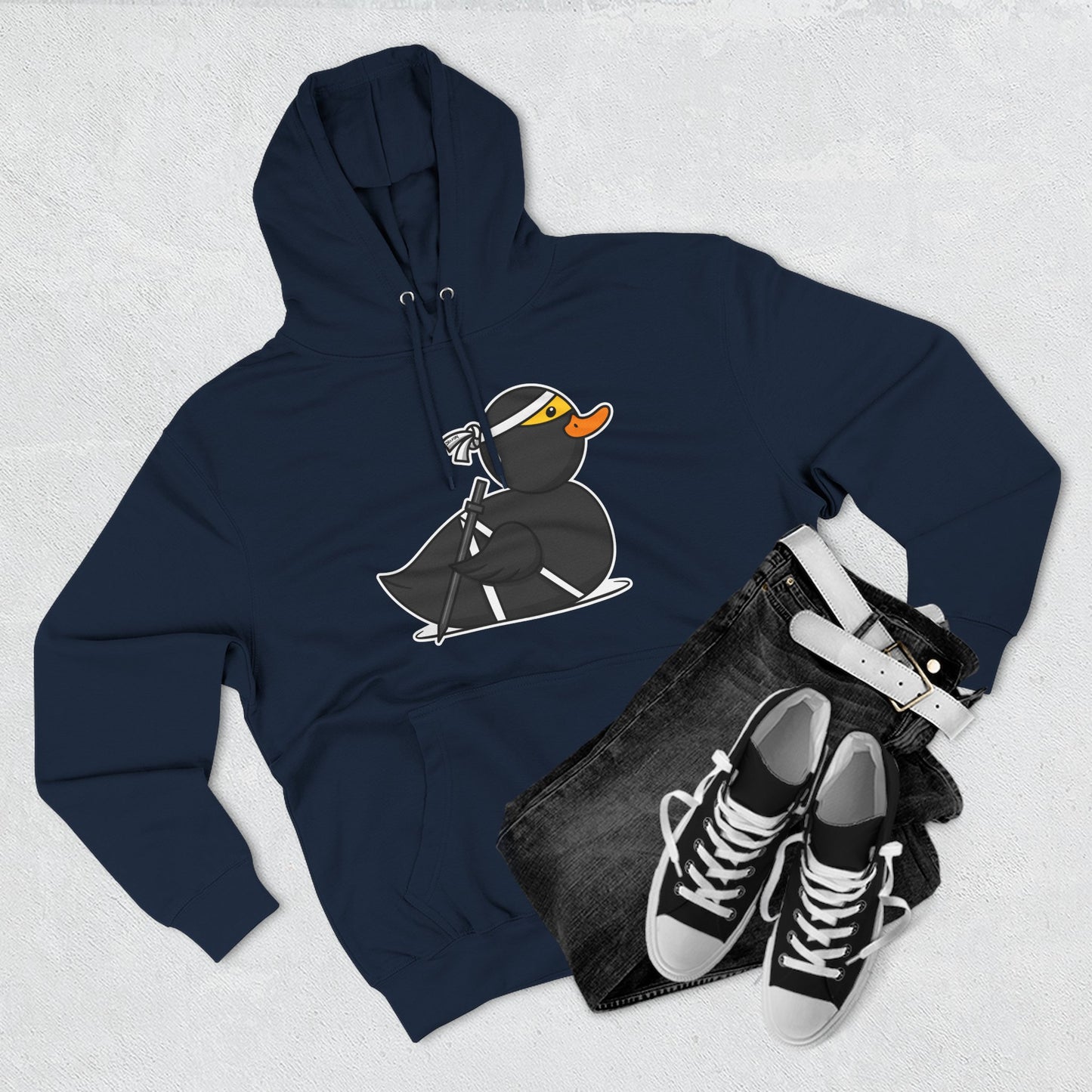 Three-Panel Fleece Hoodie (Ninja Duck)