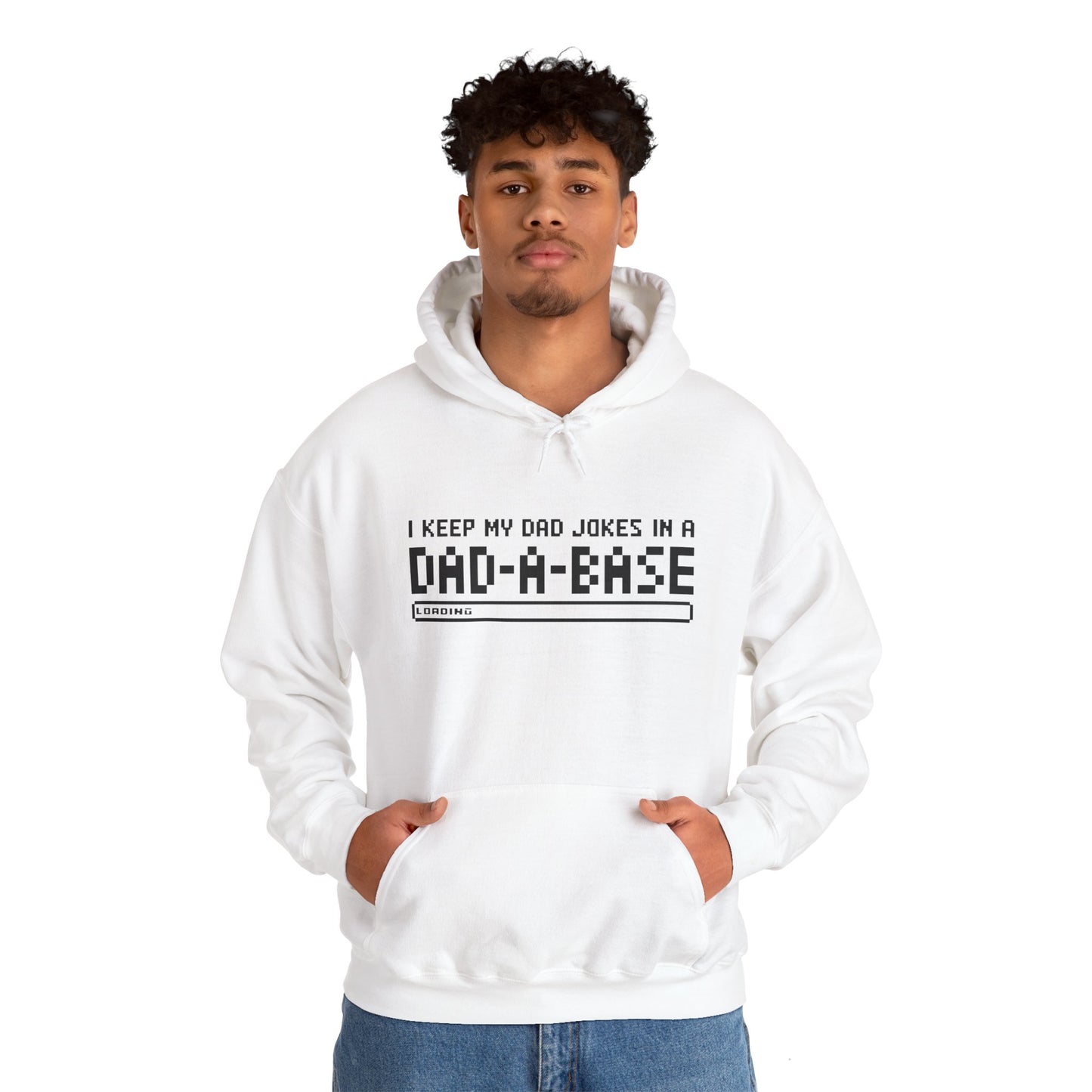 Dad Jokes Hoodie - Unisex Heavy Blend™ Sweatshirt (Keep my Jokes in a Dad-A-Base)