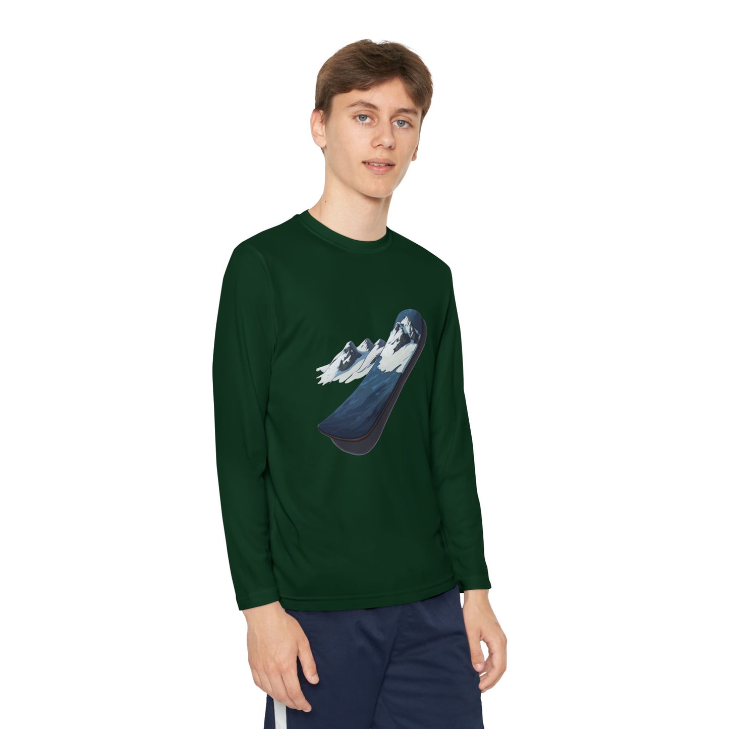 Youth Long Sleeve Competitor Tee (Mountain Snowboard)