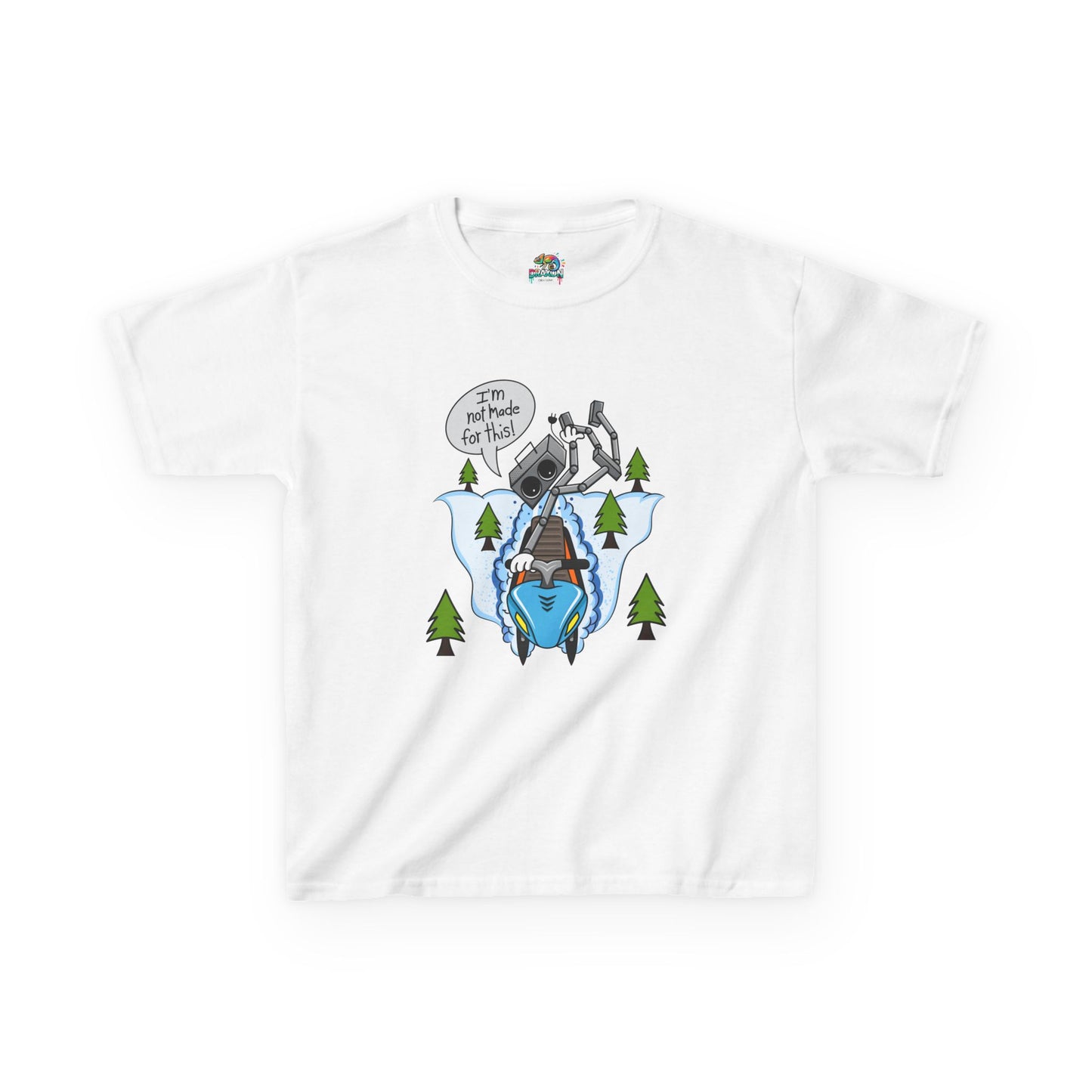 Kids Heavy Cotton T-Shirt (I'm not made for this - Snowmobiler)