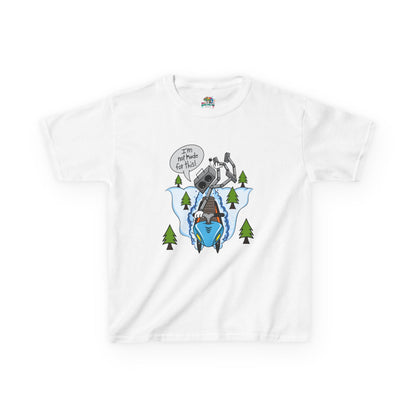 Kids Heavy Cotton T-Shirt (I'm not made for this - Snowmobiler)