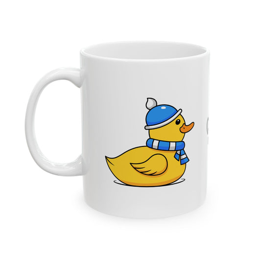(Chilly Duck) Ceramic Mug — Cute Winter Duck Coffee Cup (11oz & 15oz)