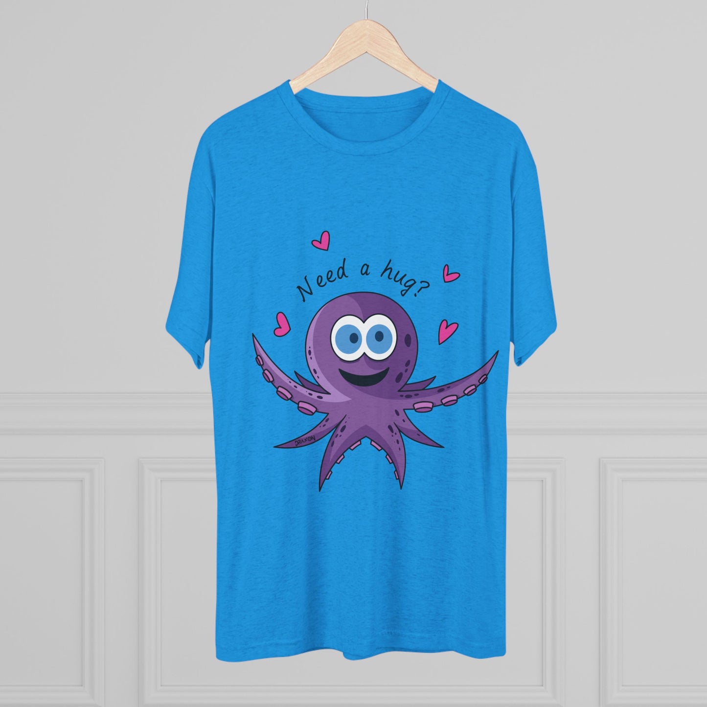 Unisex Tri-Blend Crew Tee (Octopus Hug)