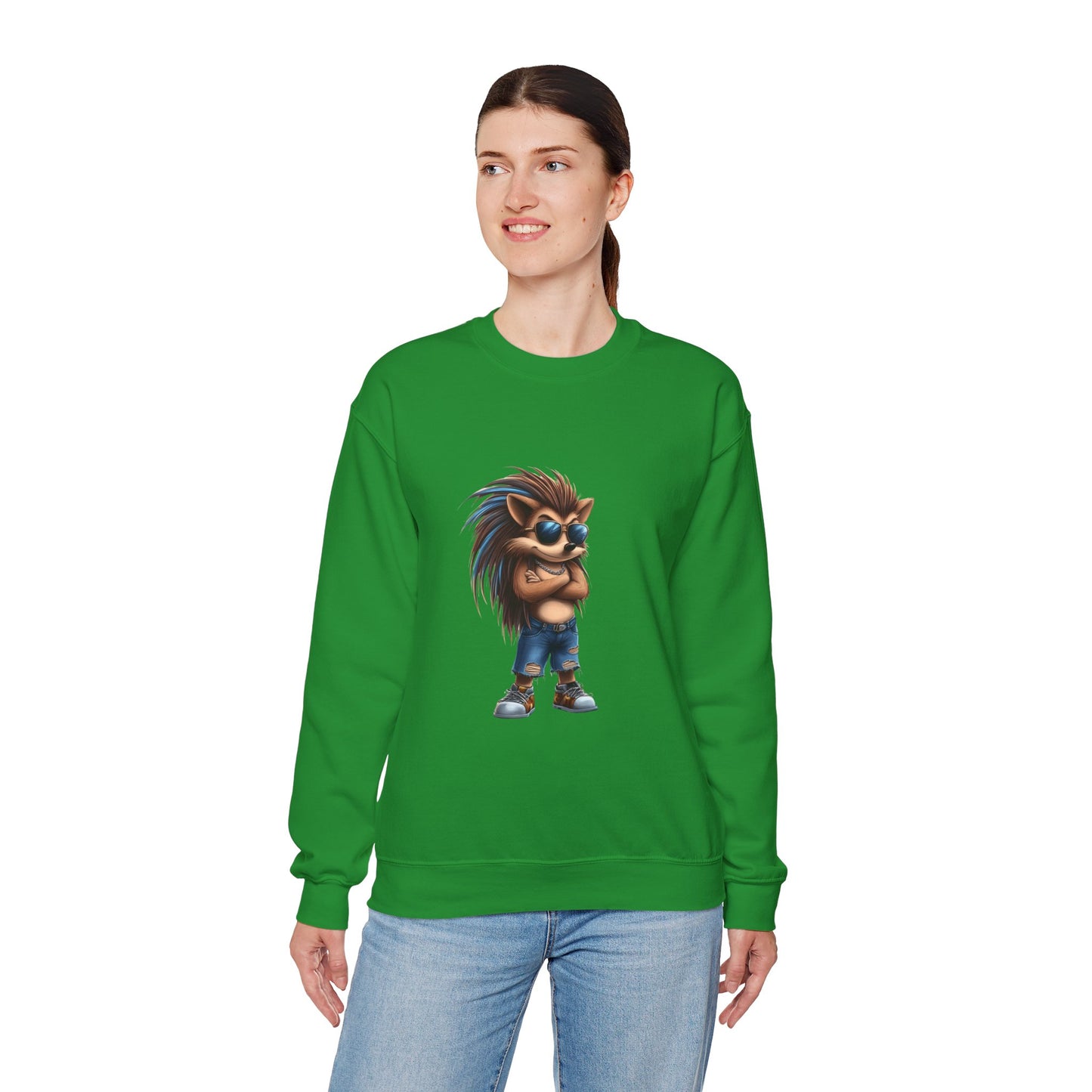 Unisex Heavy Blend™ Crewneck Sweatshirt (Cool Hedgehog)